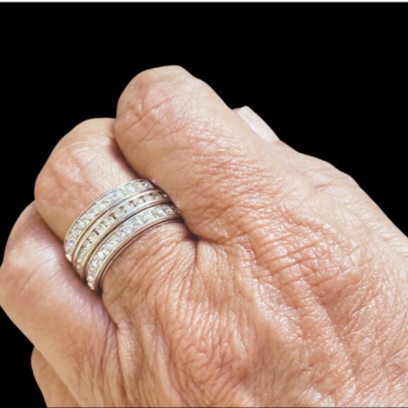 Set of Three Crystal Brighton Stacking Rings - Picture 8 of 9